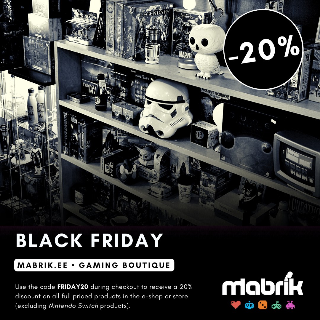 Black Friday is almost here! π€
All products will be π£ 20% off with the use of the discount code FRIDAY20 only on 25.11.
You can check out our π ever awesome selection on https://mabrik.ee and even use the wishlist system to prepare for the last major discount before Christmas! π
β Please note that the code is valid only with full-priced products and you can use it during π checkout in the e-shop. In honor of the late Chadwick Boseman and coinciding with Black Panther 2 in the cinemas, the verbal code for the πΎ gaming boutique is "Wakanda Forever".
Happy hunting! π
#mabrikstudios #blackfriday