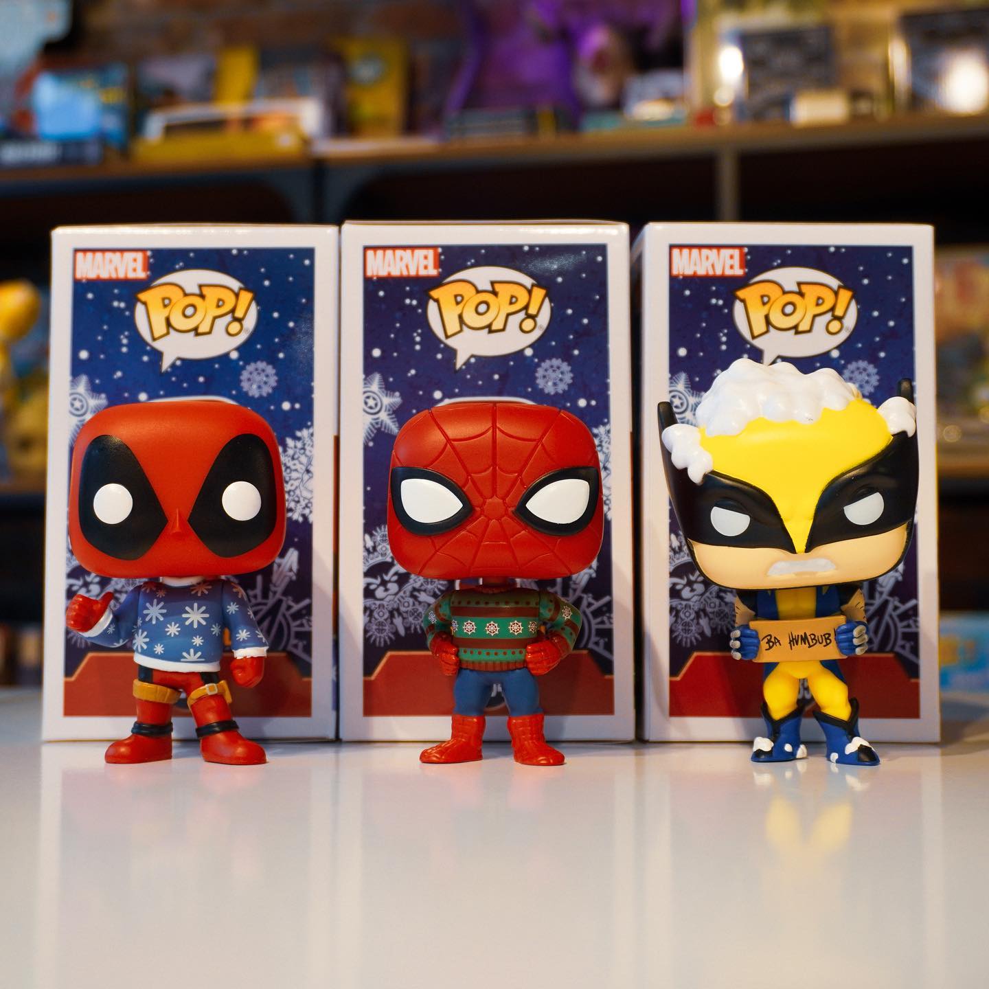 New holiday Funko POP! figures! 🤩
In a what if scenario, say you had to choose one to 👊 fight for you, as the two attack you, who would it be? We had a vote and almost unanimously picked 🐺 Wolverine as our sturdy protector!
#mabrikstudios #funko #funkopop #deadpool #spiderman #wolverine #whatif #holiday #superhero #superheroes #marvel
